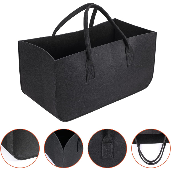 2 st braskaminsvedpåse i filt, filtbag för Archer-ved, inomhusvedhållare, braskaminsvedhållare för förvaring av vedleksaker Shopping - 50*25*25cm