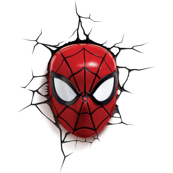 3DLight Marvel Spiderman Mask 3D Deco Light,muovi,punainen