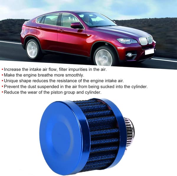 12mm luftinntakspust, mini luftinntaksfilter, universelt luftfilterveiv