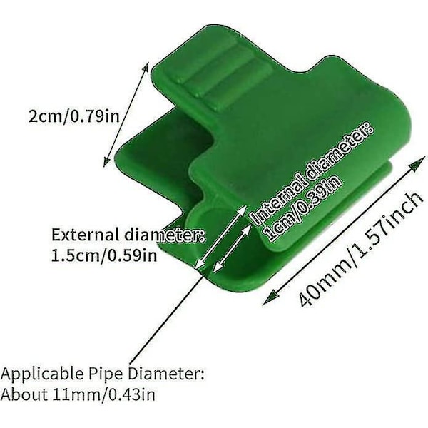20 drivhusklips - Klips for raddeksler, nett og film (11 mm)