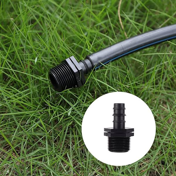 [Pakkaus 10] Välttämätön lisävaruste tippukasteluun: 16 mm letkun liitin 3/4 tuuman uroskierteellä liitäntään kierteitetyn osan kanssa.