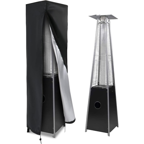 420D Oxford Patiovarmer Dæksel til Pyramidevarmer, Vandafvisende, Robust, Sort, 221 x 61 x 53 cm