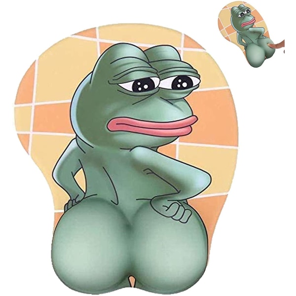 3D Pepe Sad Frog Hiirimatto Hauska silikonihiirimatto rannetuki