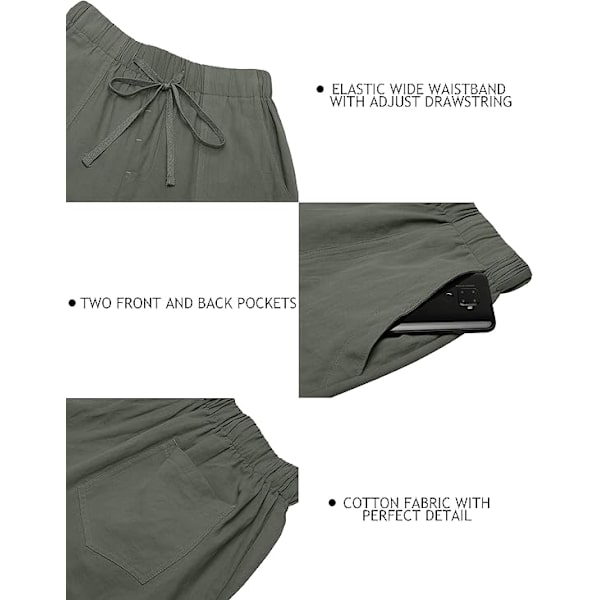 Dam sommar shorts leopard/camo/solid/blommig tryck elastisk midja fickor