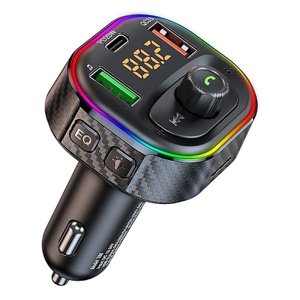 T86 Bluetooth FM-bilsender, musikkspiller, USB-lader