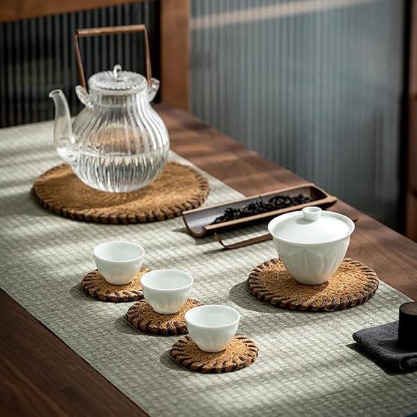 Coaster Collection Elastiske Coir Drikkebrikker med Varmeisolering, Te
