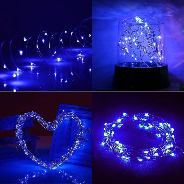 200 LED blå Solar String Lights - Vandtæt udendørs havedekoration Lig