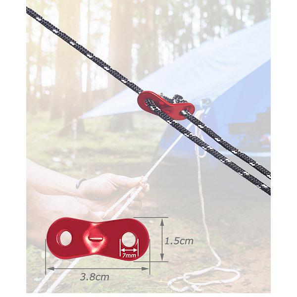 Ultralet telt bardunjustering 42 stykker 4 stilarter legering camping presenning reb