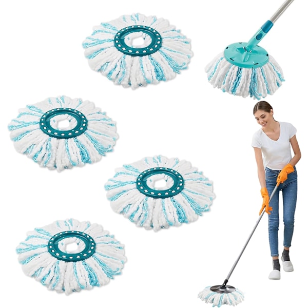 4 kappaletta Leifheit Clean Twist Disc Mop -moppiin sopivat mikrokuituliinat - tehokas puhdistus lialta ja lattianpesu