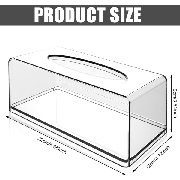 Acrylic Tissue Box: 22×12×9cm Rectangular Tissue Box, Rectangular Clear Acr