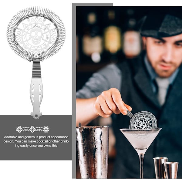 Cocktailsi med fjeder i rustfrit stål kranie Martini drinksi