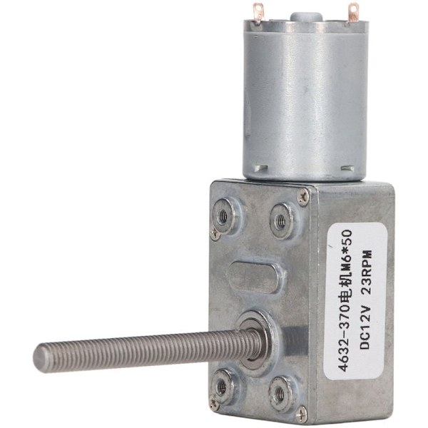 Matovaihde DC-moottori itselukitustoiminnolla M6-pää pyörivä akselin kierre nopeuden alennus DC12V 30RPM