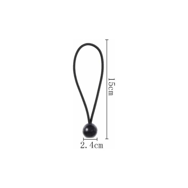20 kpl kumista bungee-narua telttojen, retkeilypeitteiden ja julisteiden kiristämiseen, 15 cm, musta