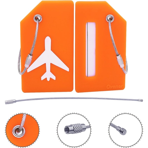 5-pak silikone-bagagemærker med navne-id Fantastisk til hurtig bagageopdagelse