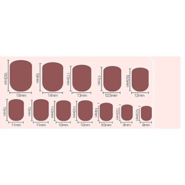 Rosa firkantede trykk på negler Glitter Swirl Kvinners franske falske/falske