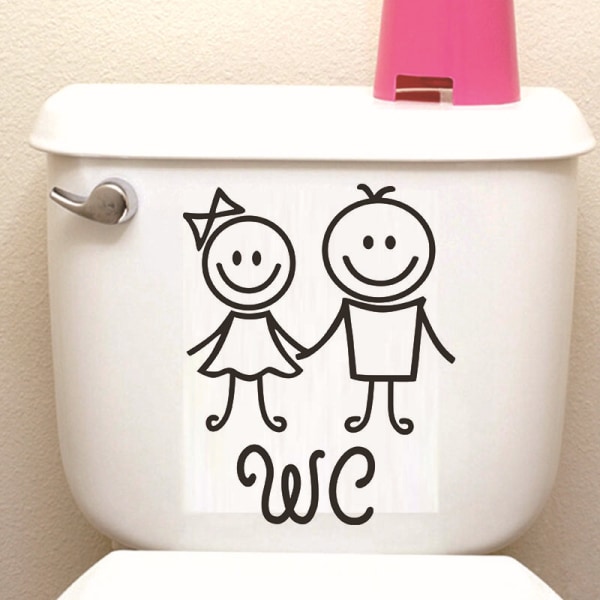 WC dørklistremerke veggklistremerke for toalett og bad - 17 x 13 cm