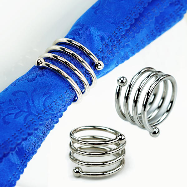 Servettringar & hållare, 8 st metallservettring servetspänne hållare för bordsdekoration (8 st-SPIRAL, SILVER)