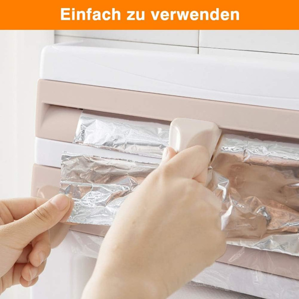 Väggmonterad dispenser för plastfolie, väggmonterad dispenser - förvaring av hushållspapper, kökets väggmonterade hylla - förvaringsställ för kök med vassa blad