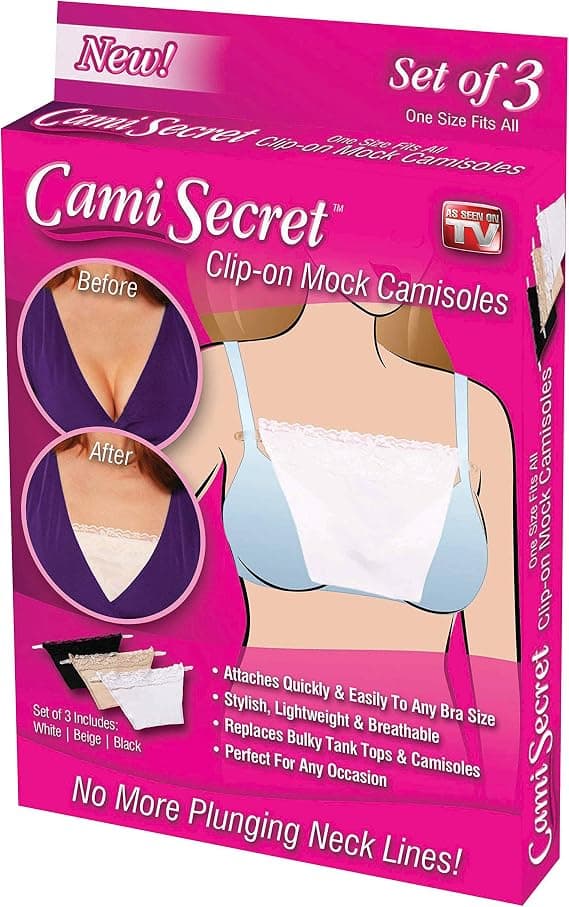 Clip On Mock Camisoles (3 Pack) Hvid Sort Beige