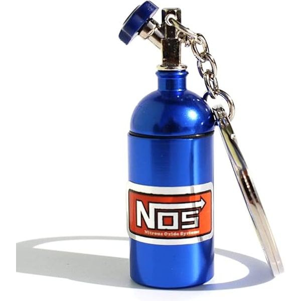 Nitrous Oxide Flaske Nøglering NOS Bil Motorcykel Gave Nøglering Tuning Mænd Mini Ud Støddæmper Rat, Blå