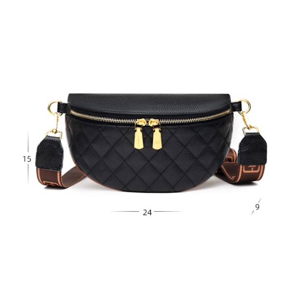 Liten crossbody-sele för damer, bröstväska i läder, crossbody-axelrem, sport- och campingväska för damer