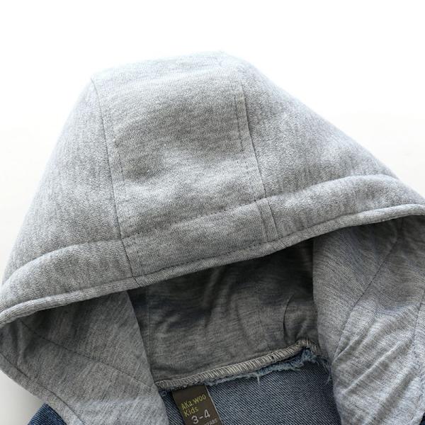 Herre hættetrøje denim jakke casual jakke langærmet jakke 120cm jakke
