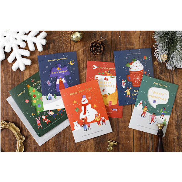 Christmas cards with envelope set (6 pieces) - postcard set for Christmas - Christmas card - Christmas cards