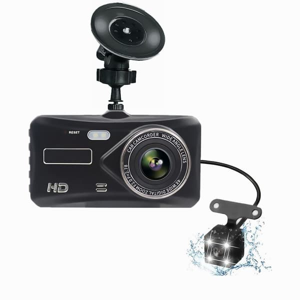 Dash Cam Kamera til Køretøjer Biler, Dobbelt Objektiv G-sensor HD 1080P, Sort