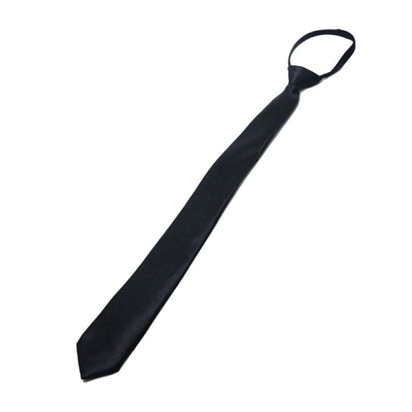 Black Clip On Tie Security Slips For Men Damer Doorman Steward Matte Black N