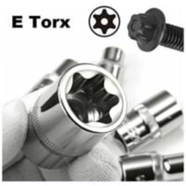 14 kpl E4-E24 E-Torx Kuusiokolo Naaras Torx Hylsysarja
