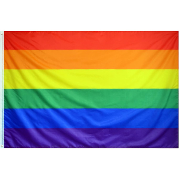 Flag 90 x 150 cm - Stor regnbueflag - Dobbelt slids stort flag - Flag Indoo