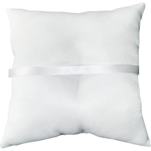 10cm Satin Dobbel Hjerter Dekorasjon Bryllup Ringbærer Pude Lilla