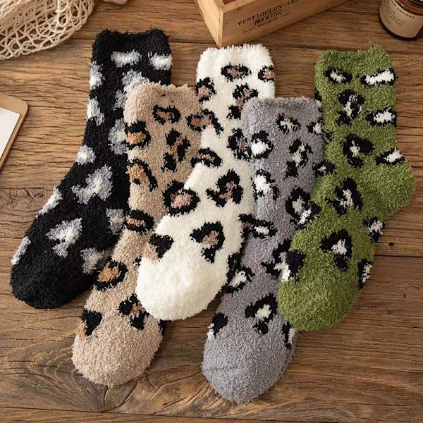 5 par damstrumpor varma tofflor strumpor vinter fluffiga strumpor mysiga strumpor atletisk fleece