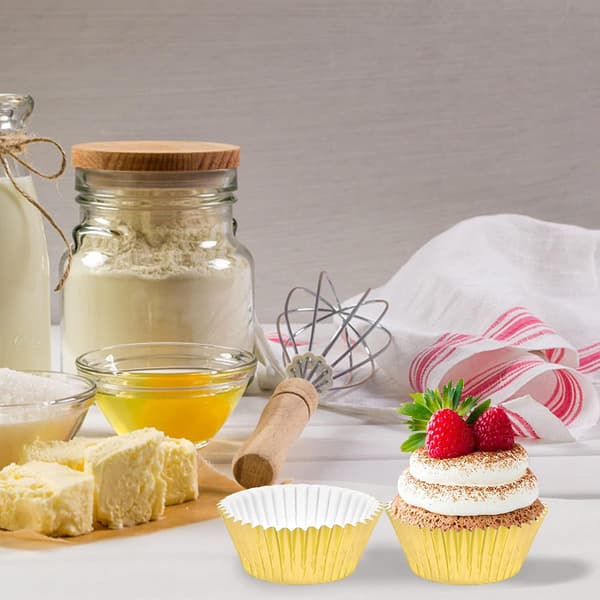 200 st guldpappersformar för muffins, minikakformar, pappersformar för muffins