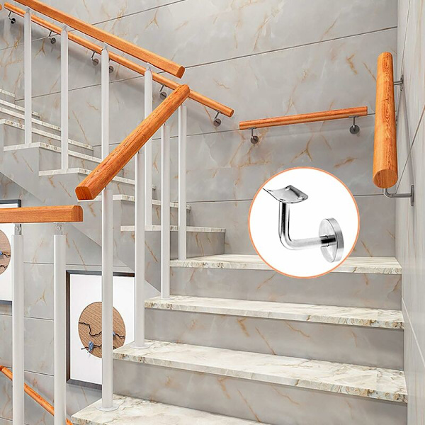 2-pack polerade rostfria handledsstöd för väggmontering, inomhus