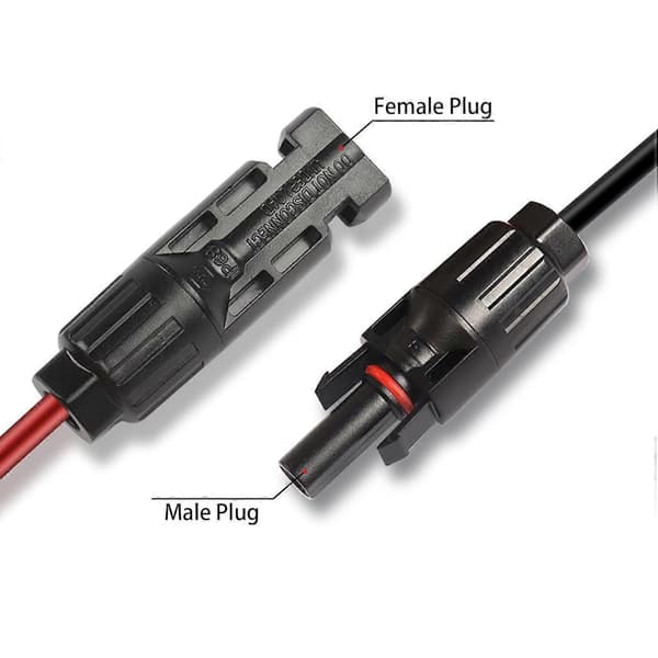 Solcellepanelkobling til XT60 12AWG adapterkabel, kompatibel med RV solcellepanel bærbar kraftstasjon solcellegenerator