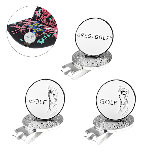 Golfbollmarkörer Stark Magnetisk Golfhattklämma för Golfhatt (3PCS)