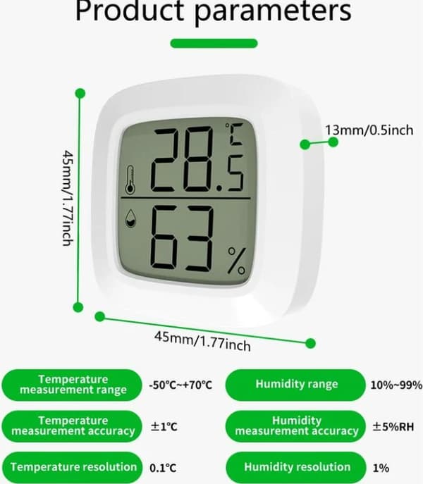 Inomhustermometer Hemset med 4 Digital Termometer Hygrometer, Digital Termometer kompatibel Sovrum