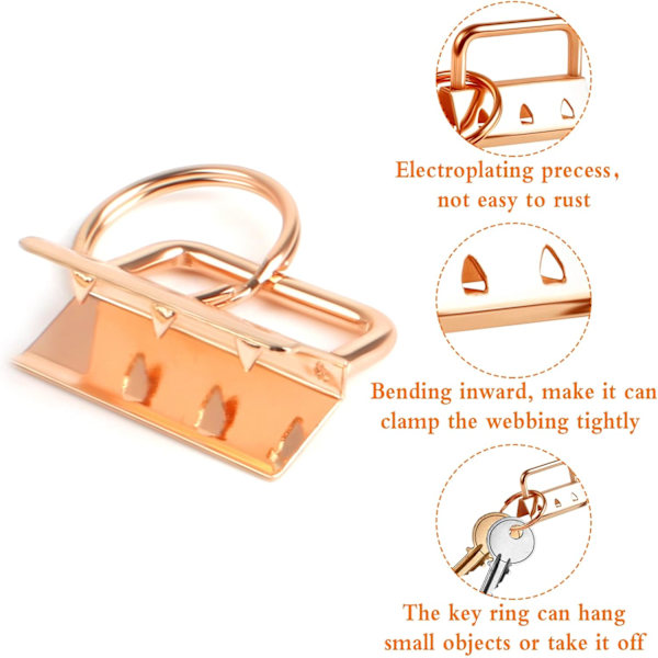 Håndleddsrem Hardware med nøkkelring, 30 stk nøkkelring kjede Hardware, metall håndleddsrem nøkkelring klipp med 1 stål klipp, håndleddsrem spenne for personlig nøkkelring