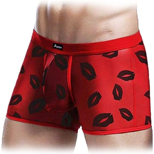 Herreunderbukser Mesh Åndbar Trunk Low Rise Cool Boxers (L ,rød）