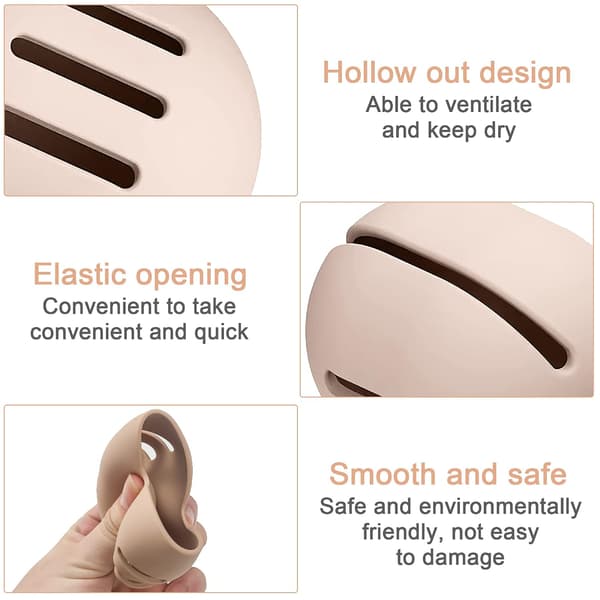 Integreret makeupsvamp rejsetaske, Silcone genanvendelig makeupsvamp holder