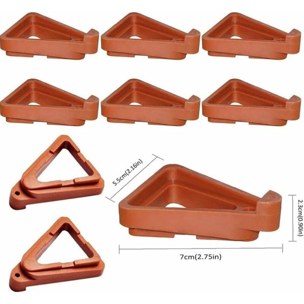 Trekantede blomsterpotføtter for terrakottablomsterpotte, blomsterpotføtter som et alternativ til bunnen, forbedre luftstrømmen og drenering 7X2.3X5.5cm Fontainebleau 12 stk