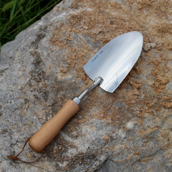 Liten hagespade i rustfritt stål, hagespade for planting, 32*14*8 cm