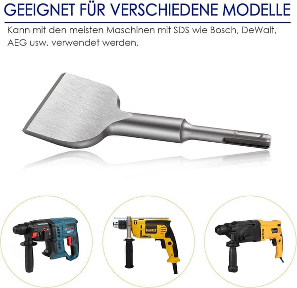 SDS Plus flis meisel, 165mm x 75mm Sds Plus meisel, SDS Plus flis meisel, flis meisel, for keramiske gulvfliser flis