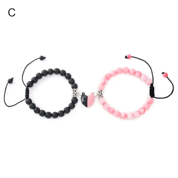 2 stk. Par Armbånd Magnetisk Hjerte Mænd Kvinder Lyst Glans Delikat Match