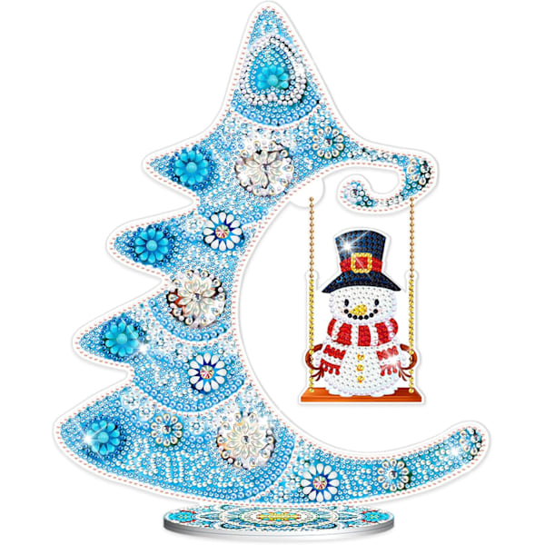 5D Diamantmålning Jul Ny Jul Dekoration på Skrivbordet DIY Diamantmålning Julset Julpynt Dubbelsidig för Vuxna Jul