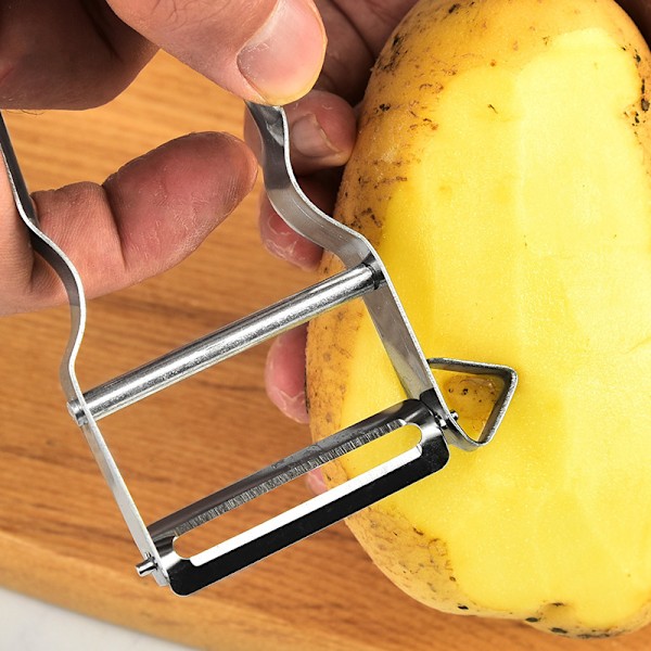 Pieces Skræller, Kartoffelskræller, Dobbeltkantet med Pendelblad, Ekstra Skarp, Metalhåndtag