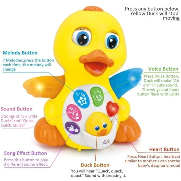 Musical Duck Toy, Baby Preschool Educational Learning Toy med musik och Lig
