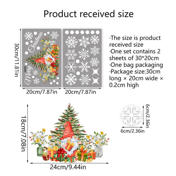 Jultomte Snöflinga Väggdekal