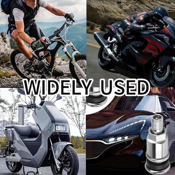 Metallventilstammar för Bil, Lastbil, Motorcykel - Set med 4 Ventilstammar med Dammlock - Förstärkt Tätning - Silver